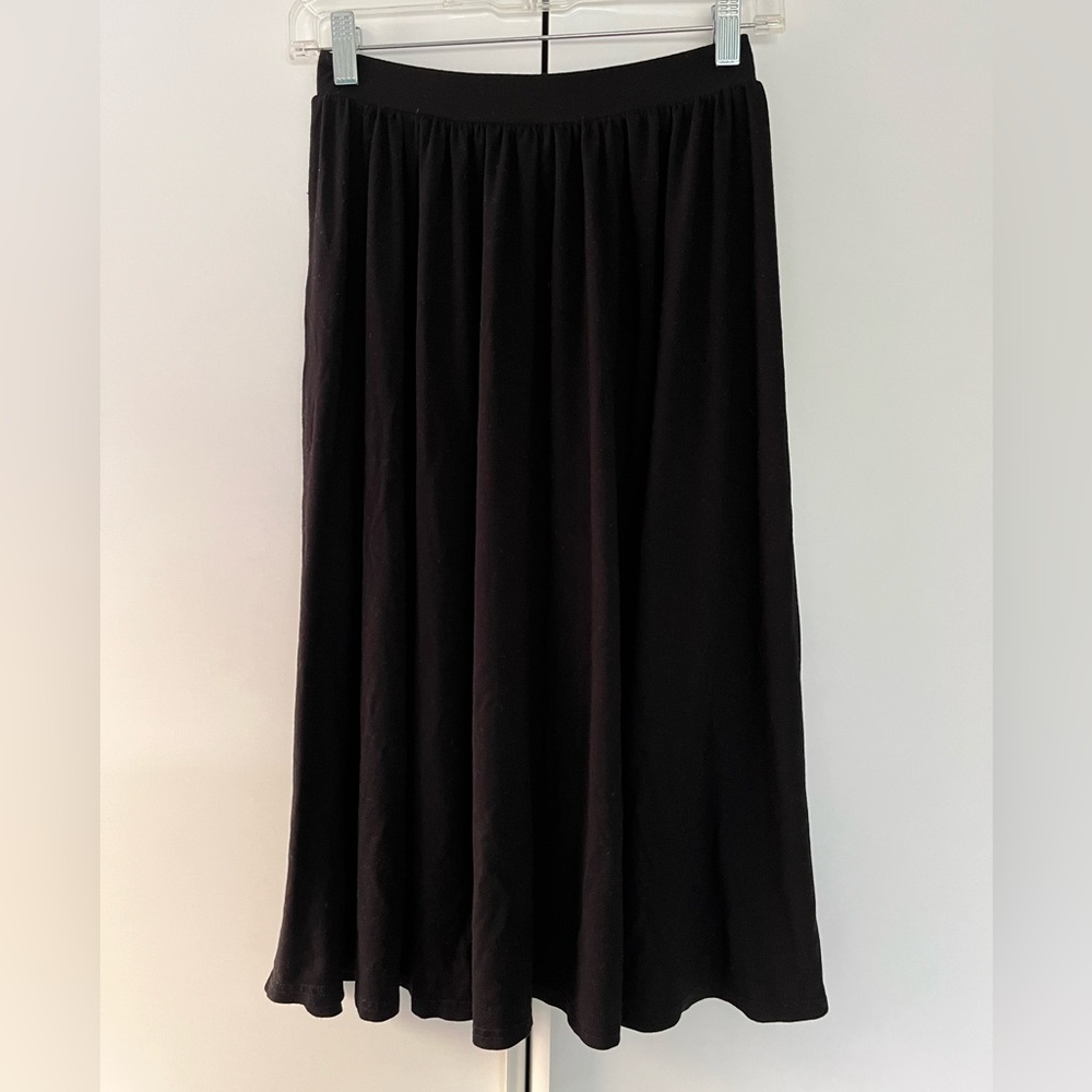 ASOS Black Jersey Stretch Knee Length Skirt S